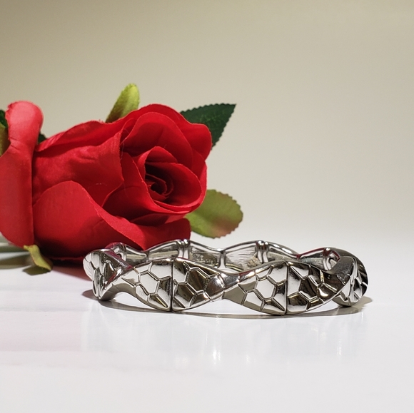 LIA SOPHIA Silvertone Stretch Bracelet - Picture 6 of 8